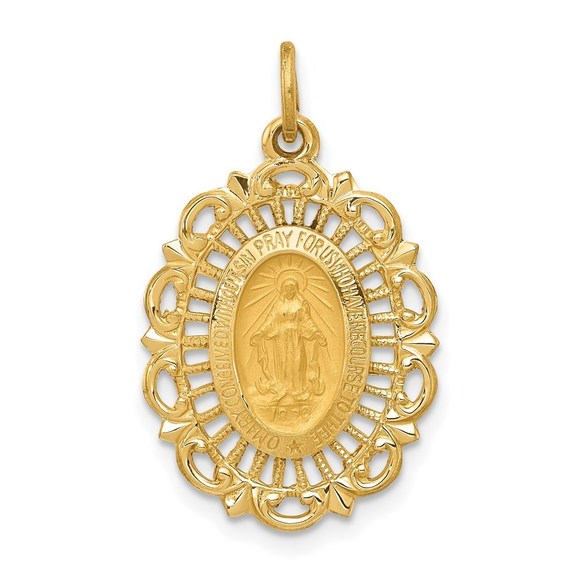14k Miraculous Medal Charm,All Products : American Fashion Style Bags On Sale